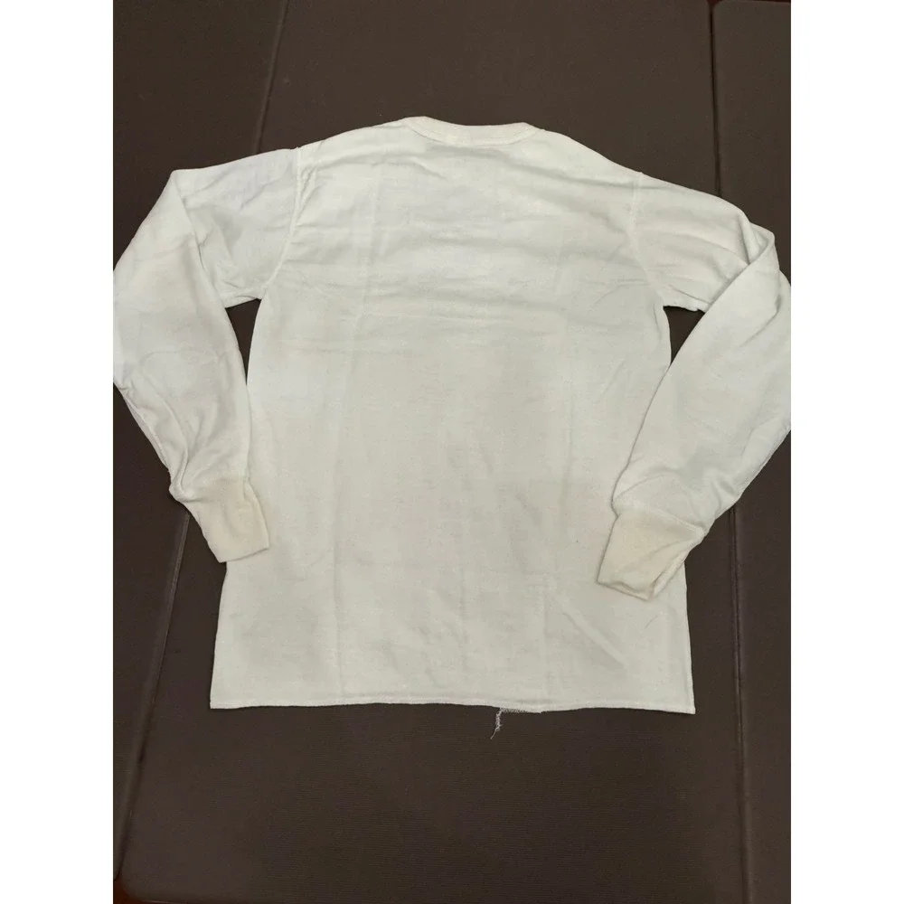 Vintage Duofold Thermal Shirt Mens M White Long Sleeve Wool Blend Made in USA